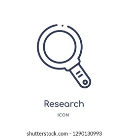 Linear research icon from Charity outline collection. Thin line research vector isolated on white background. research trendy illustration
