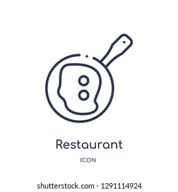 Linear restaurant fried egg icon from Bistro and restaurant outline collection. Thin line restaurant fried egg vector isolated on white background. restaurant fried egg trendy illustration