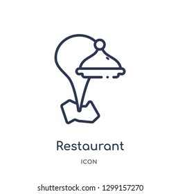 Linear restaurant icon from Maps and locations outline collection. Thin line restaurant icon isolated on white background. restaurant trendy illustration
