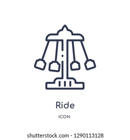 Linear ride icon from Circus outline collection. Thin line ride vector isolated on white background. ride trendy illustration