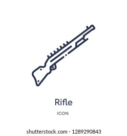 Linear rifle icon from Army and war outline collection. Thin line rifle vector isolated on white background. rifle trendy illustration