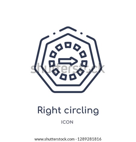 Linear right circling arrow icon from Arrows outline collection. Thin line right circling arrow vector isolated on white background. right circling arrow trendy illustration