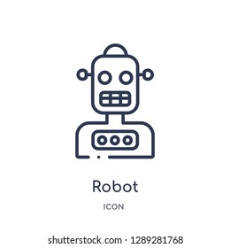 Linear robot icon from Artifical intelligence outline collection. Thin line robot vector isolated on white background. robot trendy illustration Linear robot icon from Artifical intelligence outline collection. Thin line robot vector isolated on white background. robot trendy illustration