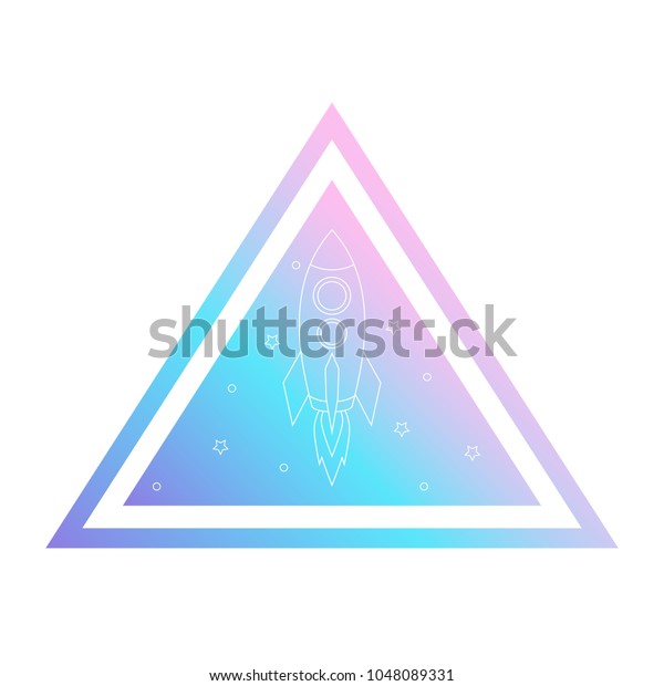 Linear Rocket Background Triangular Figure Holograms Stock Vector ...