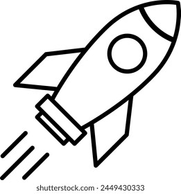 Linear rocket icon as a startup or launch new business concept
