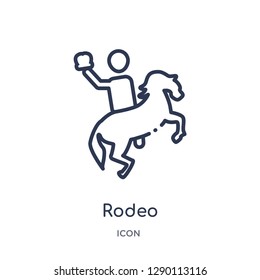 Linear rodeo icon from Circus outline collection. Thin line rodeo vector isolated on white background. rodeo trendy illustration
