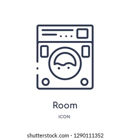 Linear room icon from Cleaning outline collection. Thin line room vector isolated on white background. room trendy illustration