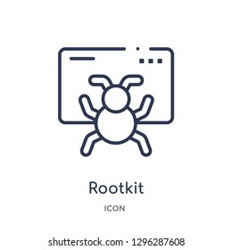 Linear rootkit icon from Cyber outline collection. Thin line rootkit icon vector isolated on white background. rootkit trendy illustration
