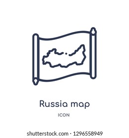 Linear russia map icon from Countrymaps outline collection. Thin line russia map icon vector isolated on white background. russia map trendy illustration
