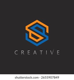 Símbolo lineal de la letra S con el estilo del monograma para el logotipo elegante de la marca