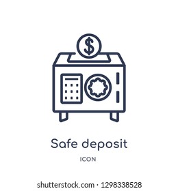 Linear safe deposit icon from General outline collection. Thin line safe deposit icon isolated on white background. safe deposit trendy illustration