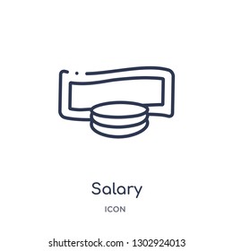 Linear salary icon from Human resources outline collection. Thin line salary icon isolated on white background. salary trendy illustration