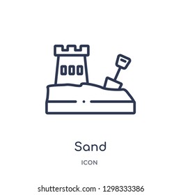 Linear sand icon from General outline collection. Thin line sand icon isolated on white background. sand trendy illustration
