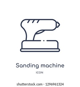 Linear sanding machine icon from Construction and tools outline collection. Thin line sanding machine icon isolated on white background. sanding machine trendy illustration