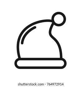 linear santa claus hat  icon