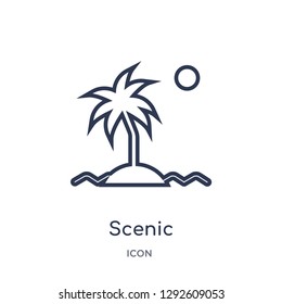 Linear scenic icon from Electronic stuff fill outline collection. Thin line scenic icon vector isolated on white background. scenic trendy illustration