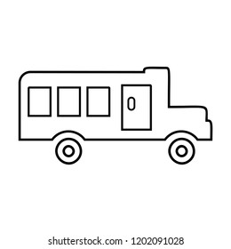 Linear school bus icon