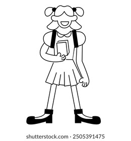 linear school pupil kid . icon for logo sticker website poster