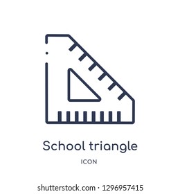 Linear school triangle icon from Edit tools outline collection. Thin line school triangle icon isolated on white background. school triangle trendy illustration