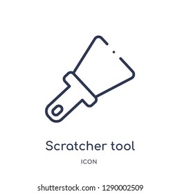 Linear scratcher tool icon from Construction tools outline collection. Thin line scratcher tool vector isolated on white background. scratcher tool trendy illustration