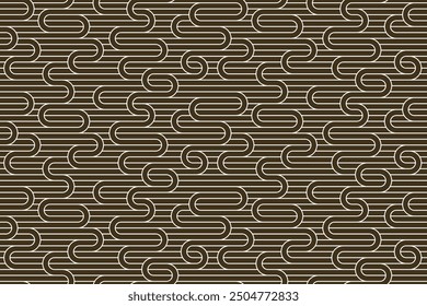 Linear seamless background with twisted lines, vector abstract geometric pattern, stripy weaving, optical maze, web network.