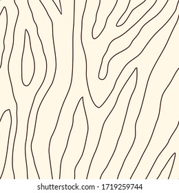 Linear seamless pattern. Handdrawn zebra skin, wood texture. Freehand minimal graphic surface print. Organic, natural striped background. Repeating outlline stripes motif. Vector abstract wallpaper