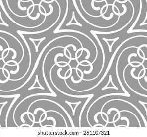 Linear seamless pattern. Stylish decor with elegant lines and curls