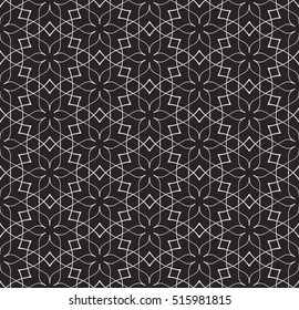 Linear seamless pattern. Stylish decor with elegant lines and curls.  Decorative ornamental lattice.
