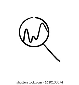 Linear Search icon vector with part of graph. Stock vector illustration isolated on white background.