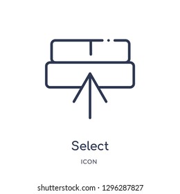 Linear select icon from Cursor outline collection. Thin line select icon vector isolated on white background. select trendy illustration