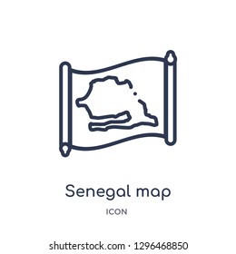 Linear senegal map icon from Countrymaps outline collection. Thin line senegal map icon vector isolated on white background. senegal map trendy illustration