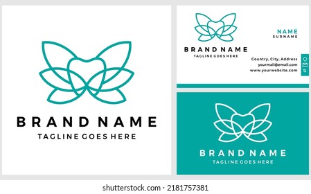 Linear serenity dental logo with business card design