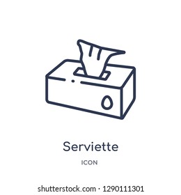 Linear serviette icon from Cleaning outline collection. Thin line serviette vector isolated on white background. serviette trendy illustration
