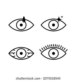 Linear set eye icons collection isolated