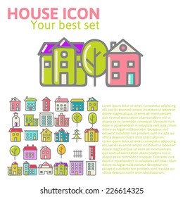 linear set of house icons vector illustration