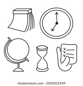 linear set of icons on the theme of school and education. icons for logo sticker website poster