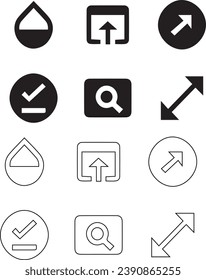 Iconos de juego lineal vectores y símbolos 