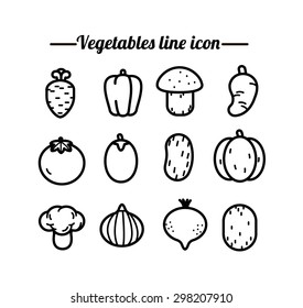 linear set of icons vegetables