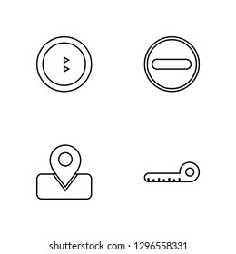 Linear Share, Placeholder, Subtraction, Ruler Vector Illustration Of 4 outline Icons. Editable Pack Of Share, Placeholder, Subtraction, Ruler