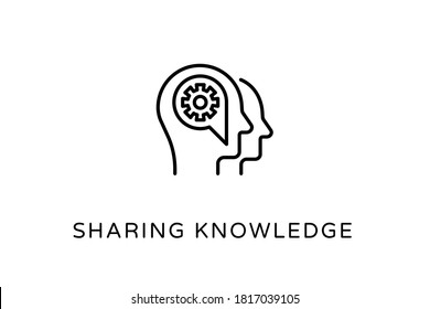 Linear Sharing Knowledge icon in vector. Logotype