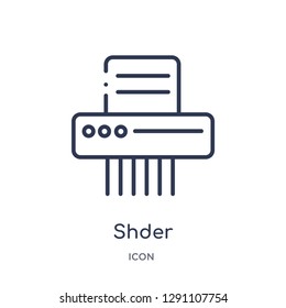 Linear shder icon from Business and analytics outline collection. Thin line shder vector isolated on white background. shder trendy illustration
