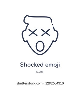 Linear shocked emoji icon from Emoji outline collection. Thin line shocked emoji icon vector isolated on white background. shocked emoji trendy illustration