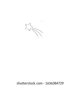 Linear Shooting star icons Vector falling star silhouettes or comets isolated on white background.