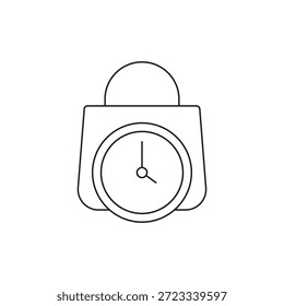 Icono de Vector de bolso de compras lineal para ofertas de tiempo limitado o duración del pedido.