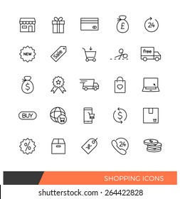 Linear Shopping e-commerce line icons