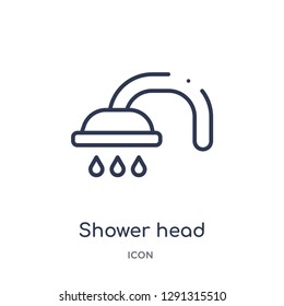 Linear shower head icon from Beauty outline collection. Thin line shower head vector isolated on white background. 