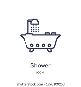 Linear shower icon from Cleaning outline collection. Thin line shower vector isolated on white background. shower trendy illustration