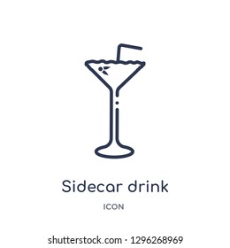 Linear sidecar drink icon from Drinks outline collection. Thin line sidecar drink icon vector isolated on white background. sidecar drink trendy illustration