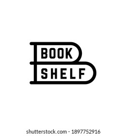 linear sign for bookshelf. simple silhouette letter B, symbol of handbook, glossary, guidebook, journal, vocabulary, brochure, diary on white background. concept of storytelling, publication, bookshop