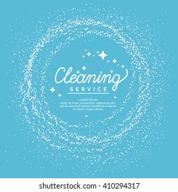 Linear a sign cleaning service on a blue background.
